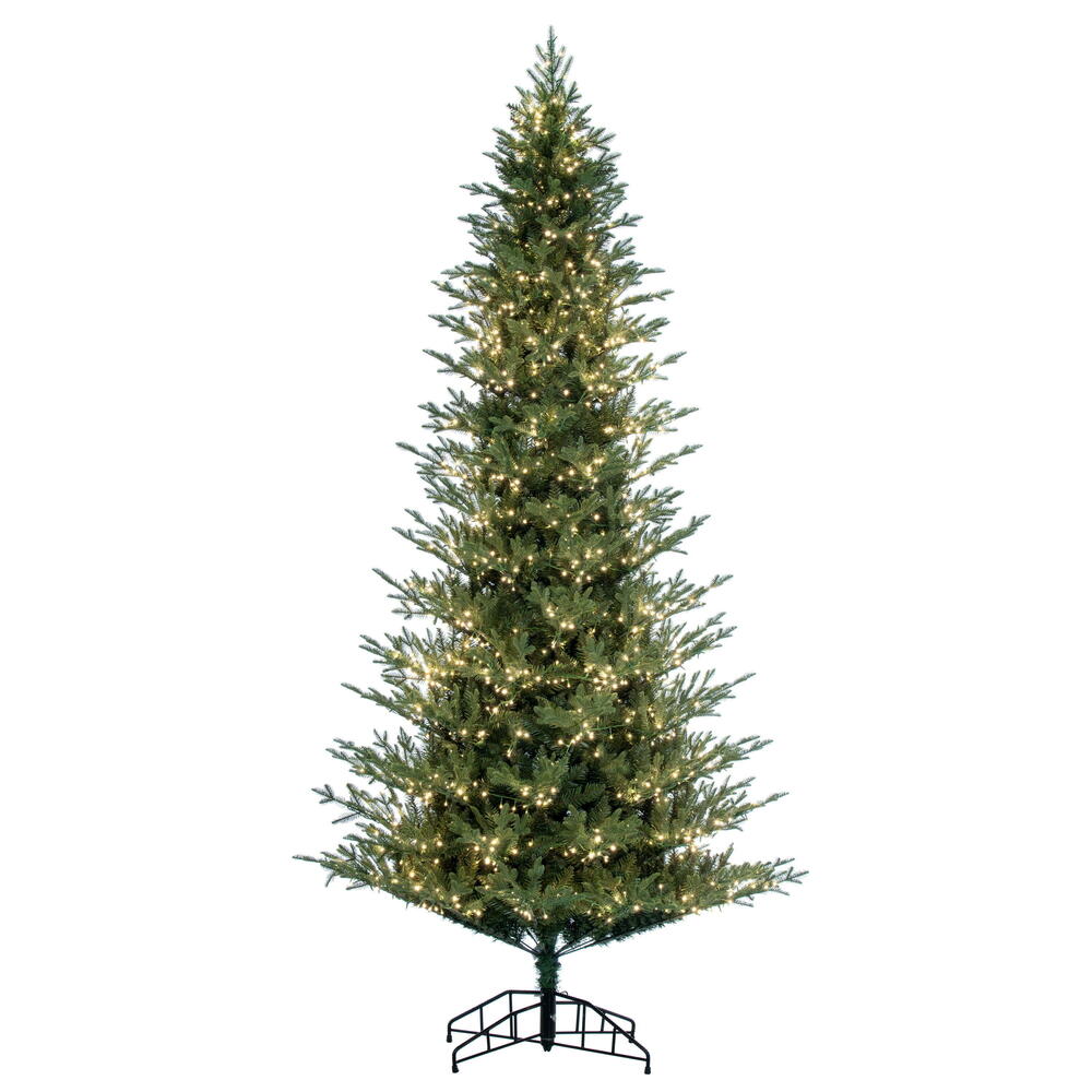 Vickerman 9' x 57" Kamas Fraser Fir Artificial Christmas Tree with Warm White LED Lights.