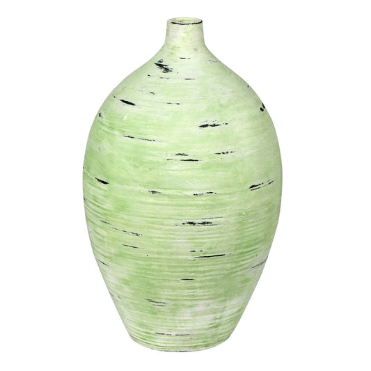 Vickerman 18" Mint Textured Stroke Vase. This tall bottle can stand on its own or pair with any faux floral to create a colorful display. It is made with polyresin material which makes this vase much more sturdy than ceramic or glass It measures 18 inches