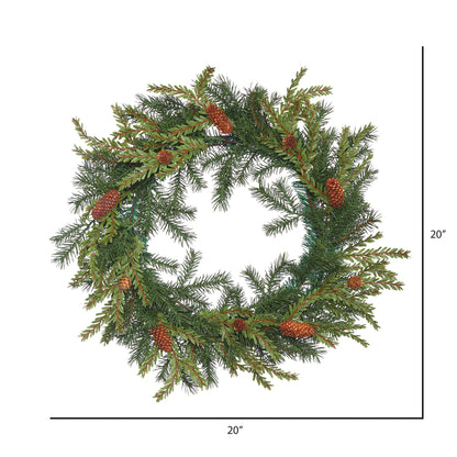 Vickerman 20" Hemlock-Angel Pine Artificial Christmas Wreath Unlit