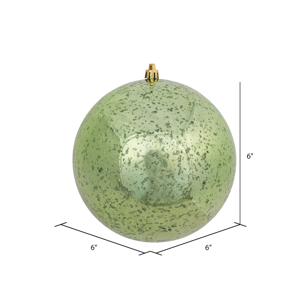 Vickerman 6" Celadon Shiny Mercury Ball Ornament 4 per Bag