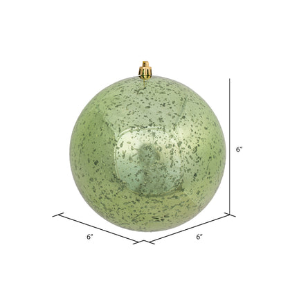 Vickerman 6" Celadon Shiny Mercury Ball Ornament 4 per Bag