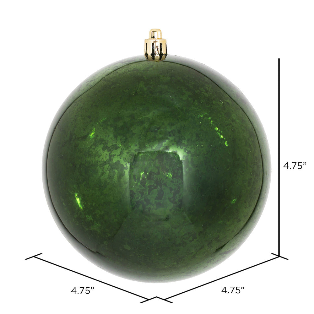 Vickerman 4.75" Moss Green Mercury Ball Ornament 4 per Bag.