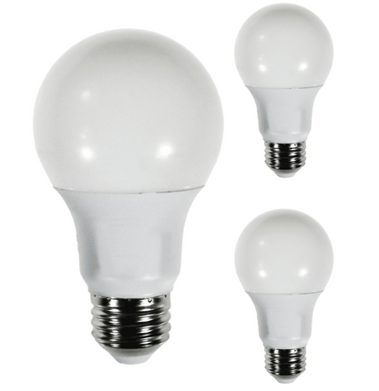 Damar A19 LED Light Bulb 8W 800 Lumen E26 Medium Base 3000K Soft White for Bedroom Living Room Lamp Home Light Bulb 120V CRI80 230° Beam Angle Damp Rated White Finish Pack of 3