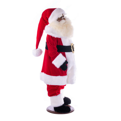 Vickerman 36" Red Traditional Velvet Dark Complexion Santa Doll with Stand. This Santa has glasses stand is removeable.