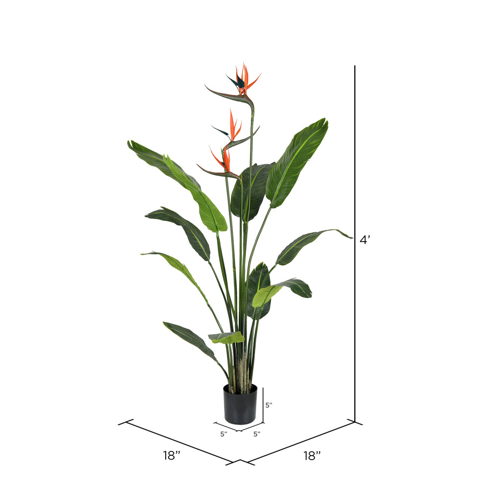 Vickerman 4' Artificial Potted Bird of Paradise Palm Tree.