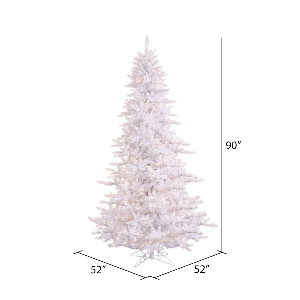 Vickerman 7.5' White Fir Artificial Christmas Tree Warm White Dura-lit LED Lights