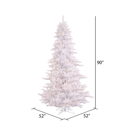 Vickerman 7.5' White Fir Artificial Christmas Tree Warm White Dura-lit LED Lights