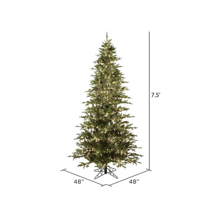 Vickerman 7.5' x 48" Kamas Fraser Fir Artificial Christmas Tree with Warm White LED Lights.