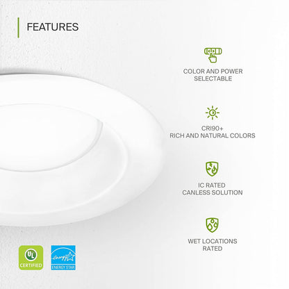 ASD Lighting LED Commercial Downlight 8inch 12/20/30W 120-277V 0-10V Dimmable 2700/3000/3500/4000/5000K White UL ES