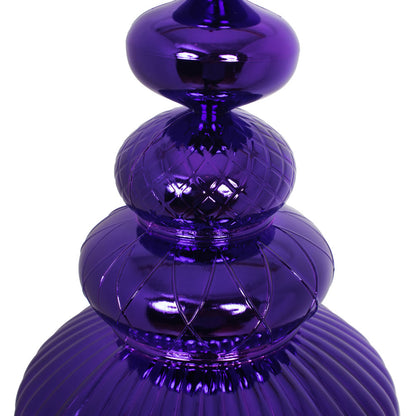 Vickerman 41" Plum Shiny Finial. This large ornament is an eye catching addition to any holiday decorating project. It features a metal hook for hanging. Made with shatterproof plastic.