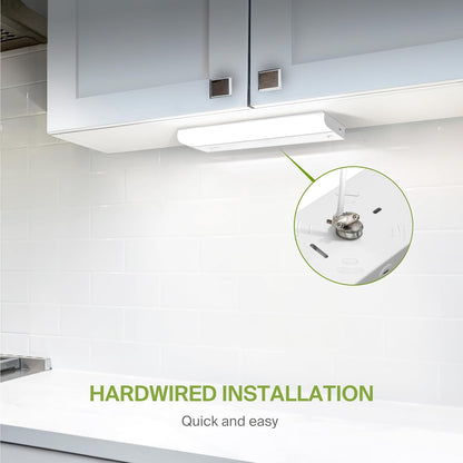 ASD Lighting LED Under Cabinet Bullnose 12" 5W 120V Dimmable CCT Selectable 2700/3000/3500/4000/5000K Hardwired, On/Off Switch, White UL 2pack