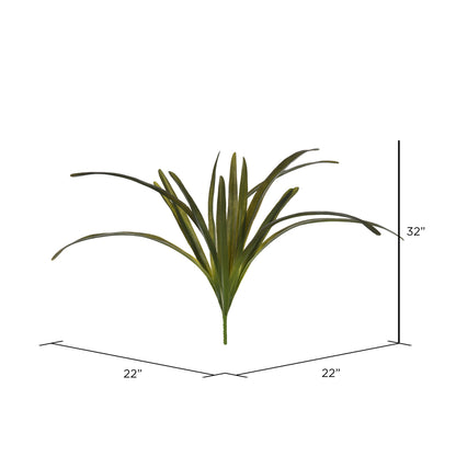Vickerman 32" Artificial Green Orchid Leaves Bush.