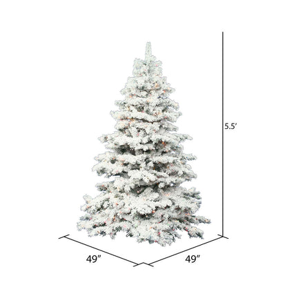Vickerman 5.5' Flocked Alaskan Pine Artificial Christmas Tree Clear Dura-Lit lights