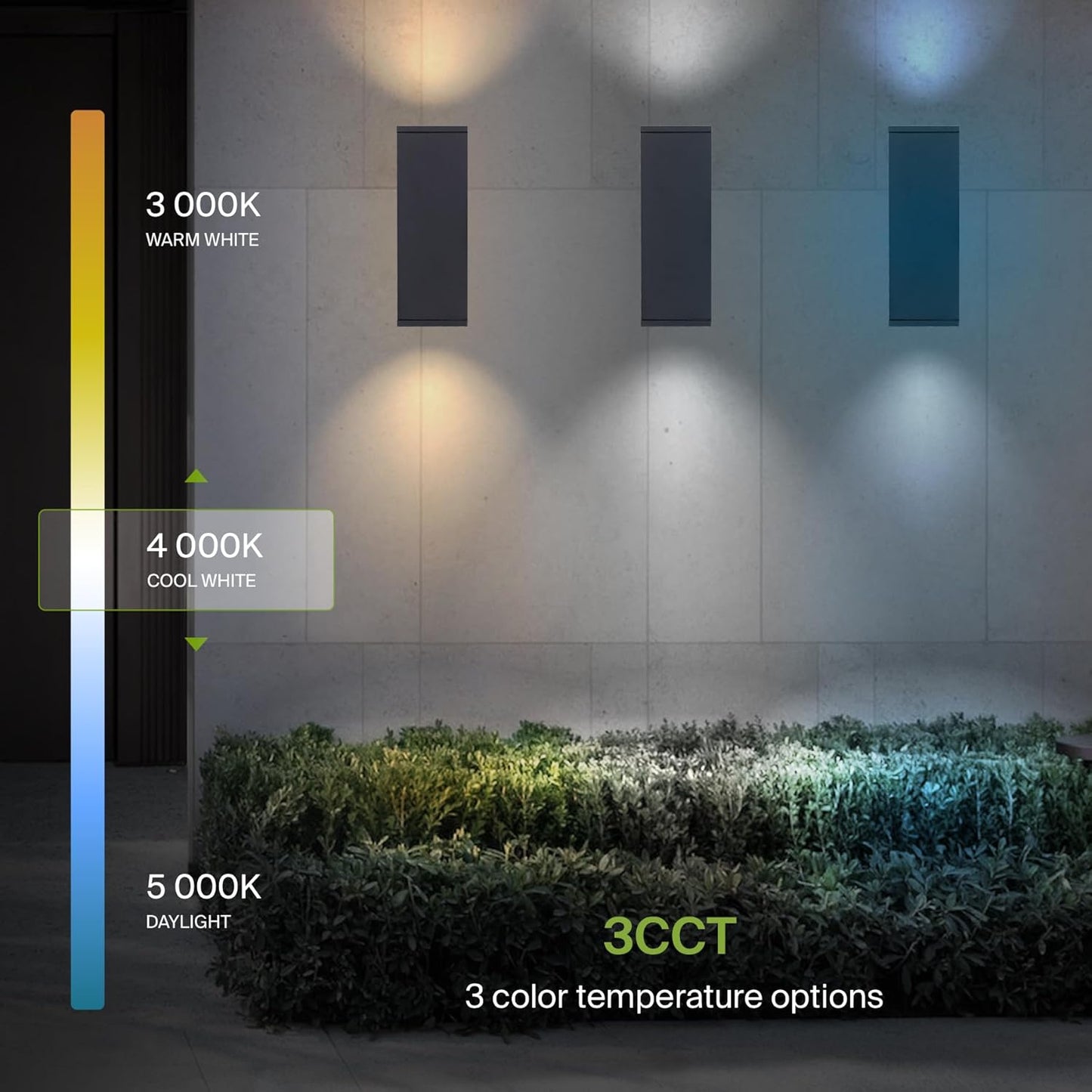 ASD Lighting LED Outdoor Wall Cylinder Square Up and Down 18W 120V 3000/4000/5000K with Photocell Black ETL