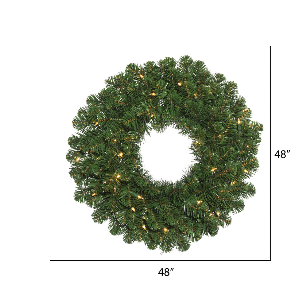 Vickerman 48" Oregon Fir Artificial Christmas Wreath Clear Dura-lit Incandescent Mini Lights