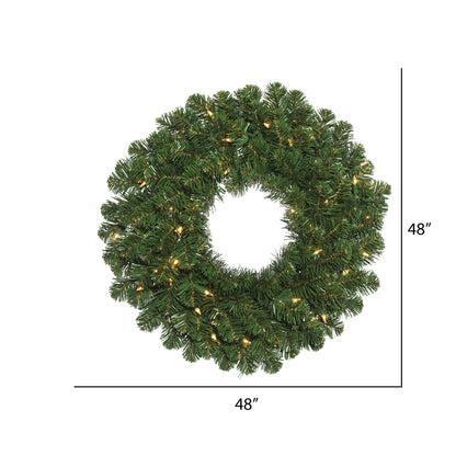Vickerman 48" Oregon Fir Artificial Christmas Wreath Clear Dura-lit Incandescent Mini Lights