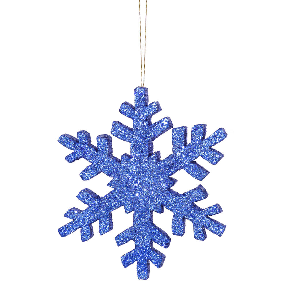 Vickerman 8" Blue Glitter Snowflake Christmas Ornament