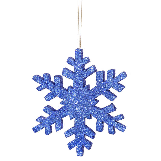 Vickerman 8" Blue Glitter Snowflake Christmas Ornament