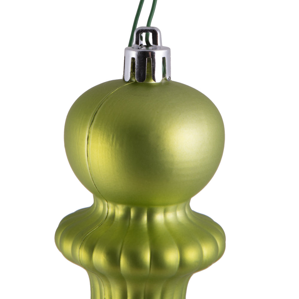 Vickerman 14" Lime Matte Finial Drop Christmas Ornament UV Treated with Wired Cap 2 per bag