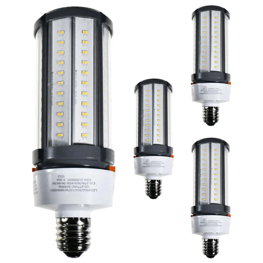 Damar- LED Corn Cob Post Top Bright Light Bulb Type B Ballast Bypass 27W/36W/45W E39 Mogul Base 30K/40K/50K Color Selectable 3780/5040/6300 Lumens Dimmable 120-277VAC Pack of 4- For Warehouse Garage