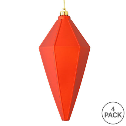 Vickerman 7" Burnished Orange Matte Lantern Christmas Ornament 4 per Bag