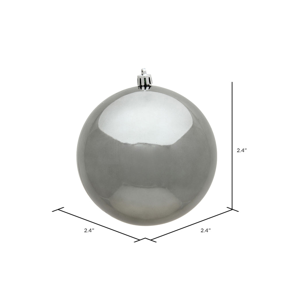 Vickerman 2.4" Pewter Shiny Ball Ornament 24 per Bag