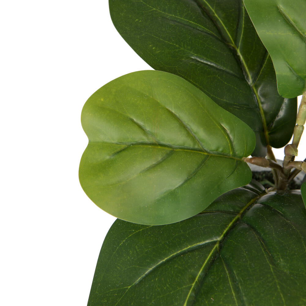 Vickerman 11" Green Artificial Fiddle Leaf Fig Plant in Pot.