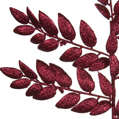 Vickerman 22" Burgundy Glitter Honey Locust Artificial Christmas Spray. Includes 6 sprays per pack.