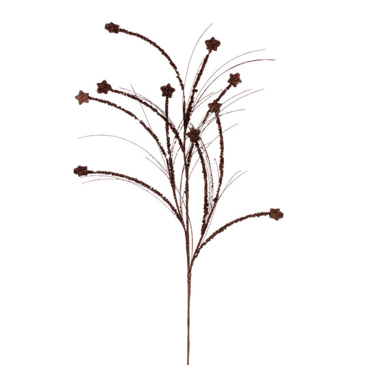Vickerman 36" Mocha Mini Star Glitter Spray 6 per bag.