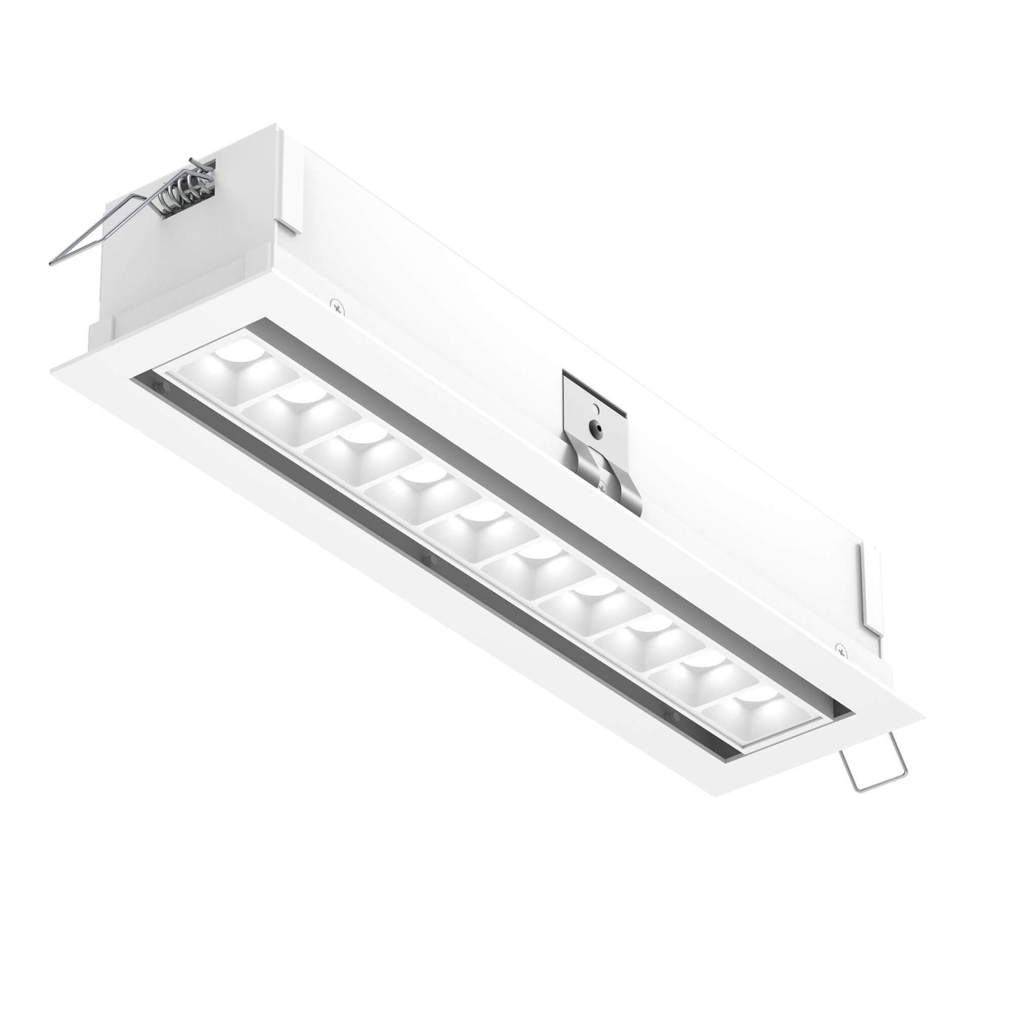 DALS Lighting Upto 10 Lights Rectangular Mutli-Spot Recessed Downlight with Junction Box/Driver | 30° Beam Angle | 3000K/5CCT Selectable | LED Dimmable Regressed Trim | ETL Certified
