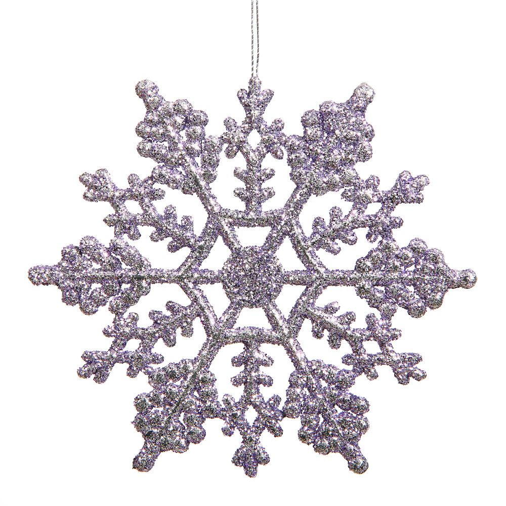 Vickerman 4" Lavender Glitter Snowflake Christmas Ornament 24 per Box