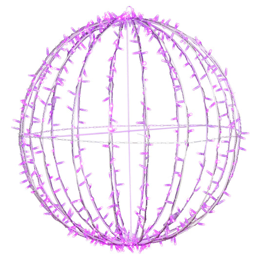 Vickerman 480Lt x 40" Fold Flat Pink Led Jumbo Hanging Sphere.