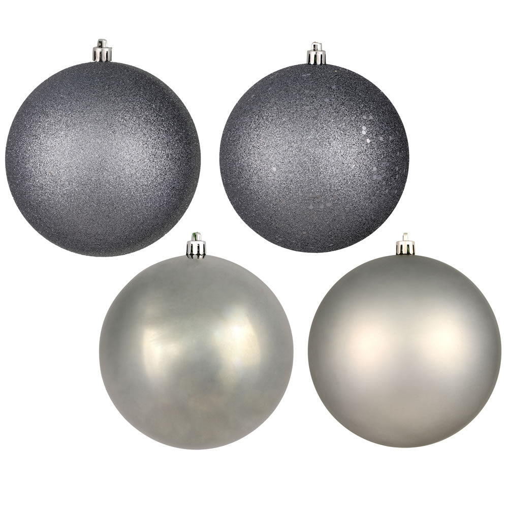 Vickerman 6" Limestone 4-Finish Ball Ornament 4 per Box