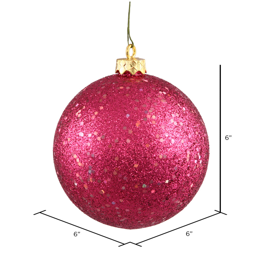 Vickerman 6" Wine Sequin Ball Ornament 4 per Bag