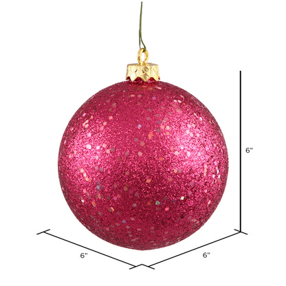 Vickerman 6" Wine Sequin Ball Ornament 4 per Bag