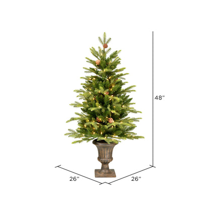 Vickerman 4' x 26" Potted Kenly Pine Artificial Christmas Tree Warm White Dura-Lit® LED Lights