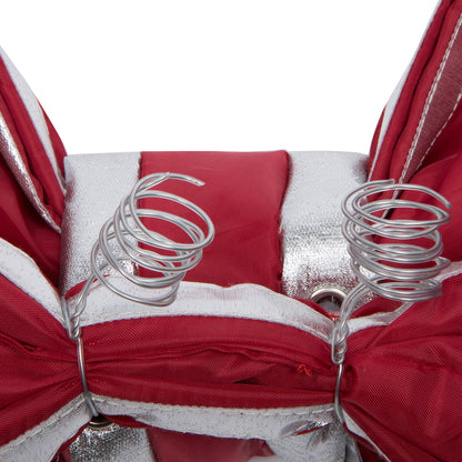 Vickerman 60" Red-Silver Nylon Outdoor Christmas Bow