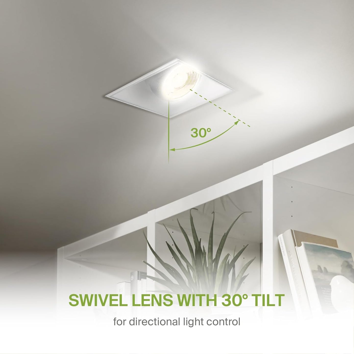 ASD Lighting LED Trimless Downlight Gimbal Square 2inch 8W 120V Triac 2700/3000/3500/4000/5000K White ETL