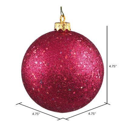 Vickerman 4.75" Wine Sequin Ball Ornament 4 per Bag