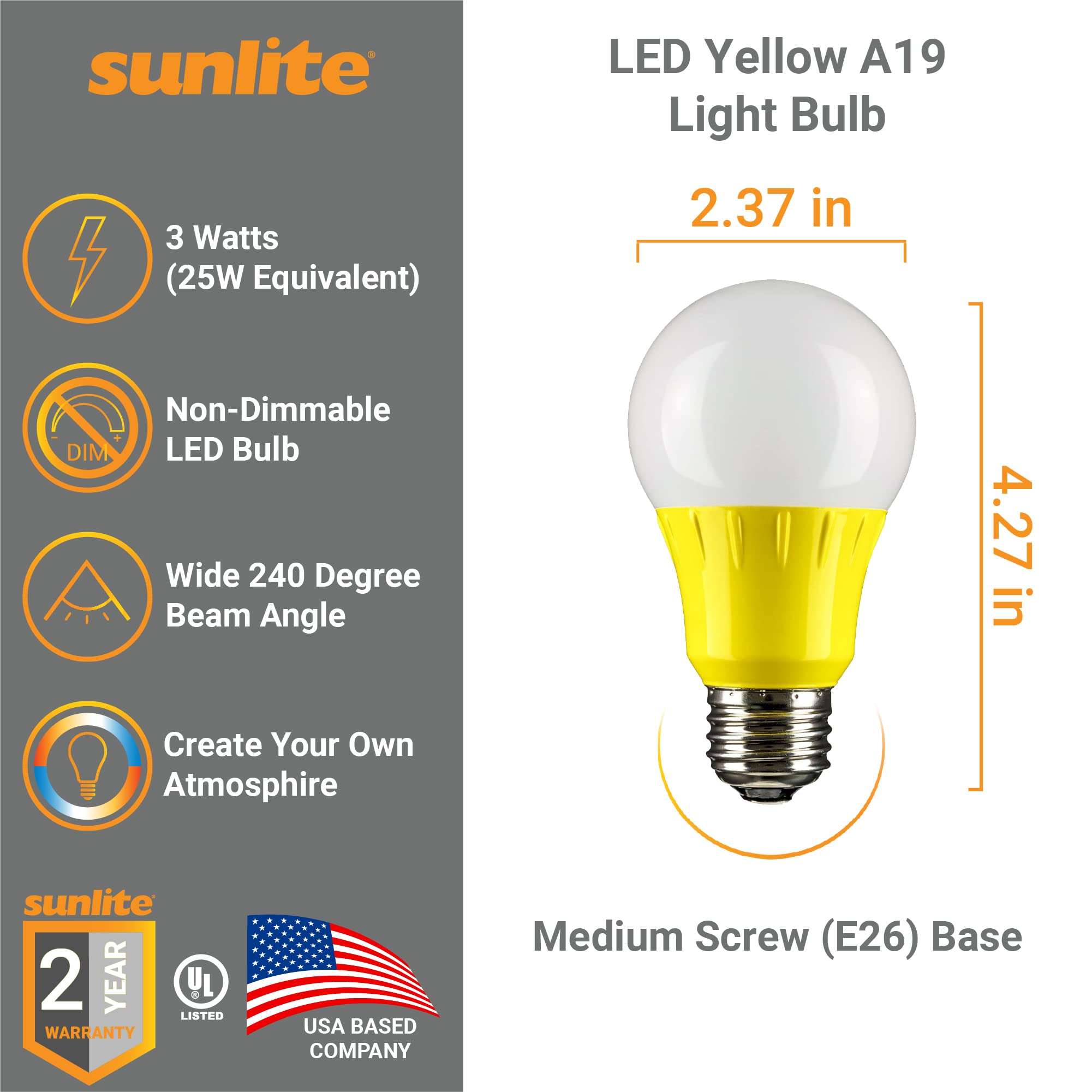 Sunlite 41725 LED A19 Light Bulb - Thumbnail 4