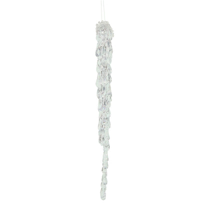 Vickerman 12" Clear Acrylic Icicle Christmas Ornament. 6 per box.