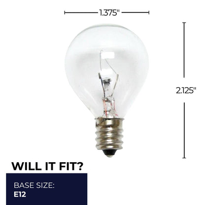 BULBRITE KRYPTON G11 CANDELABRA SCREW (E12) 25W DIMMABLE LIGHT BULB 2700K/WARM WHITE 20PK (461025)