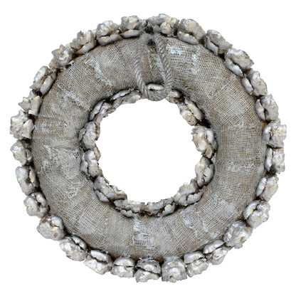 Vickerman 20" Champagne Coco Flower Wreath Dried