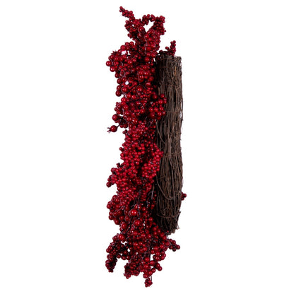 Vickerman 24" Artificial Red Outdoor Weather Resistant Berry Christmas Wreath Unlit