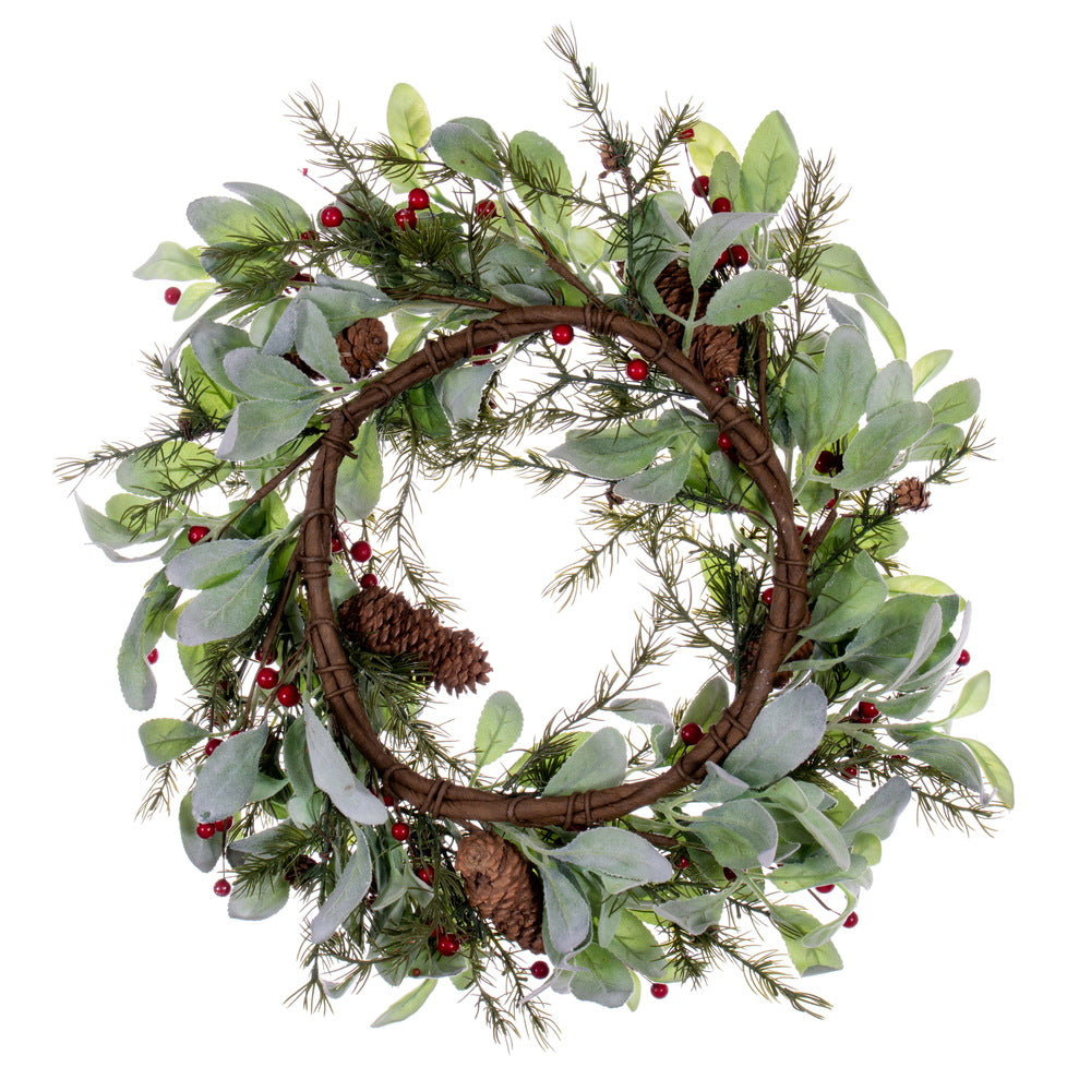 Vickerman 22" Green Artificial Leaf Wreath.