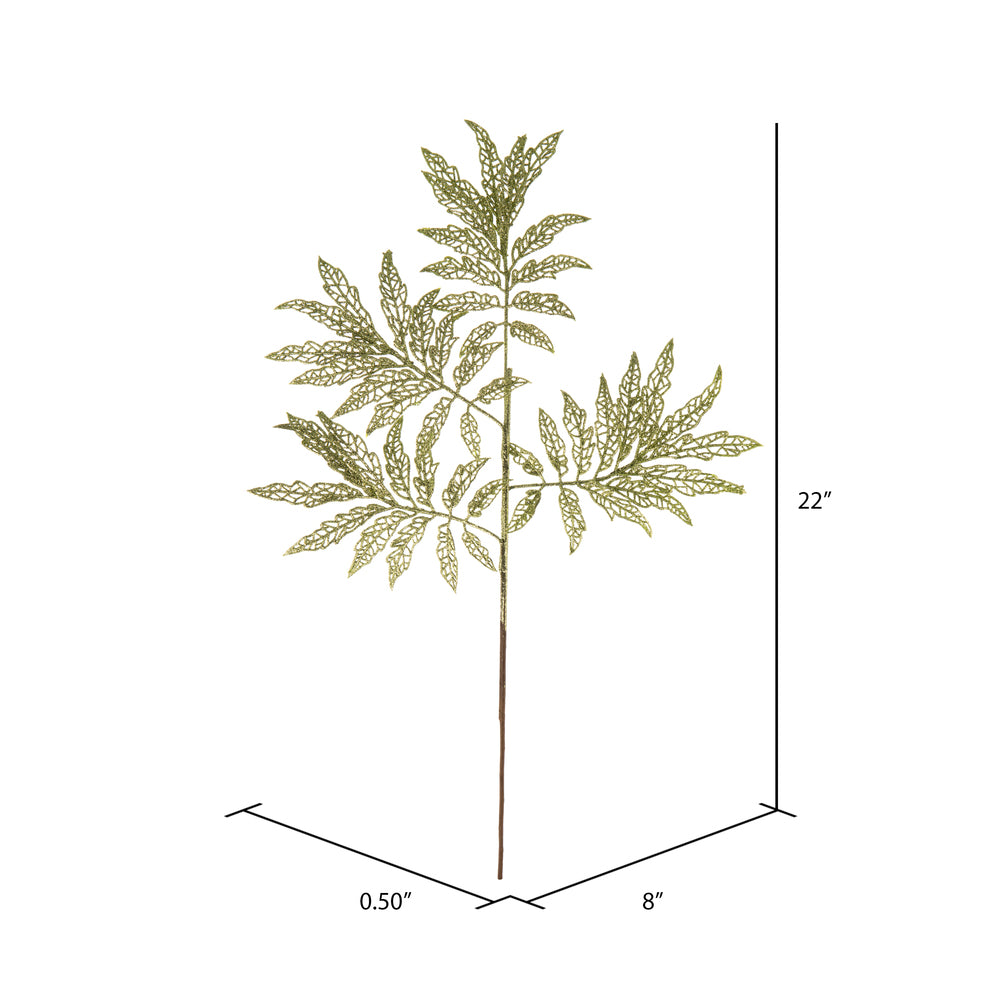 Vickerman 22" Lime Glitter Sumac Artificial Christmas Spray. Includes 6 sprays per pack.