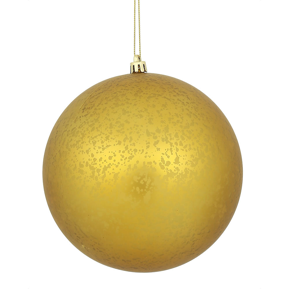 Vickerman 6" Gold Matte Mercury Ball Ornament 4 per Bag