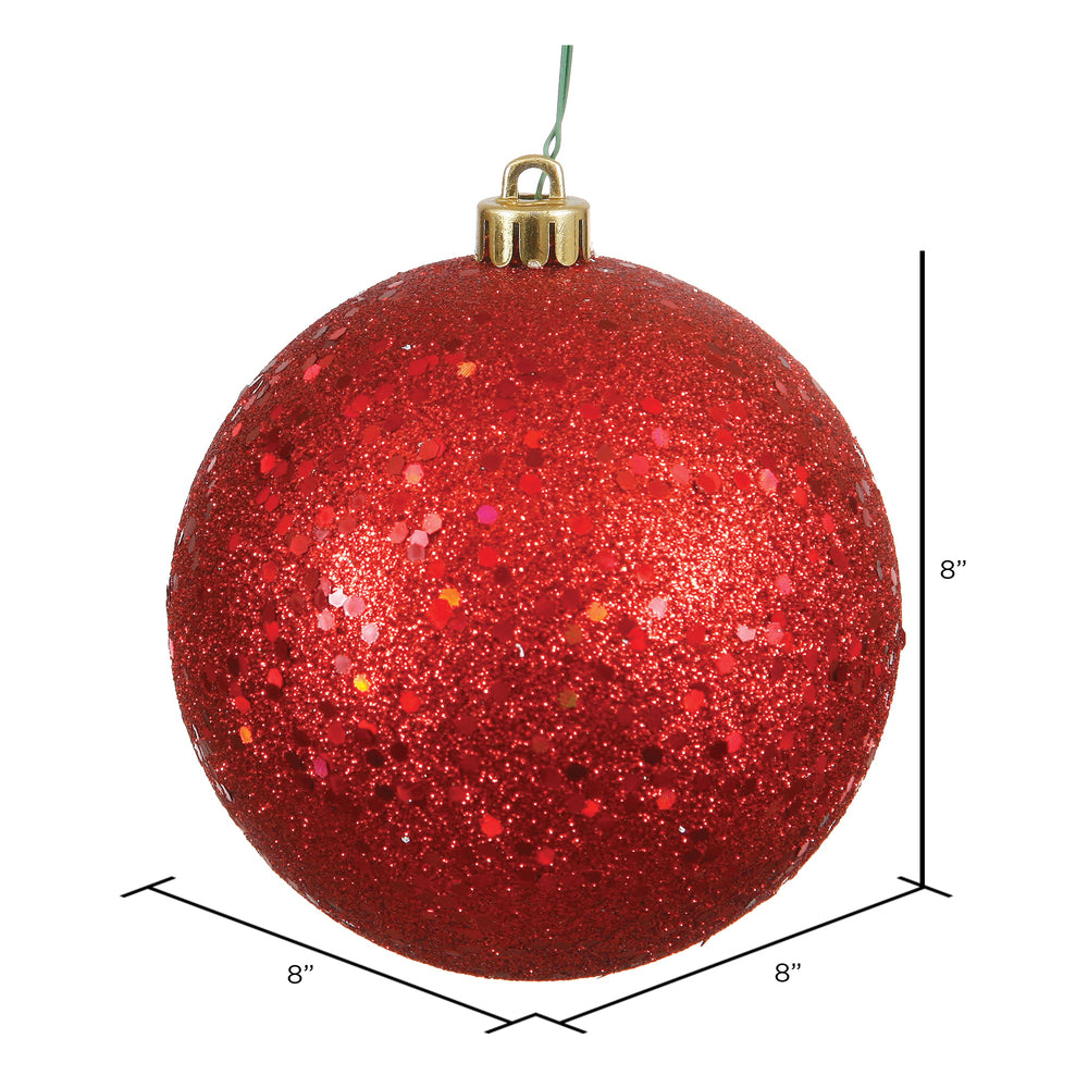 Vickerman 8" Red Sequin Ball Ornament