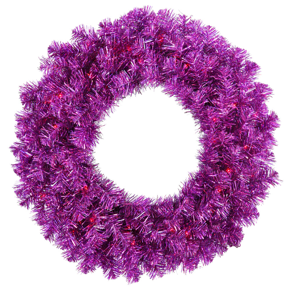 Vickerman 30“ Purple Artificial Christmas Wreath Purple Dura-lit Incandescent Mini Lights