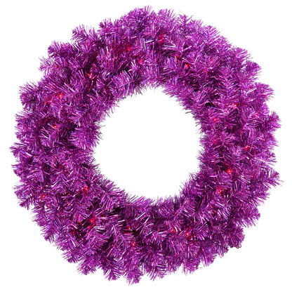 Vickerman 30“ Purple Artificial Christmas Wreath Purple Dura-lit Incandescent Mini Lights